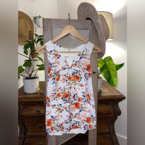 *BEAUTIFUL* (gently loved) 41 Hawthorne white blouse w/ orange floral, size XS